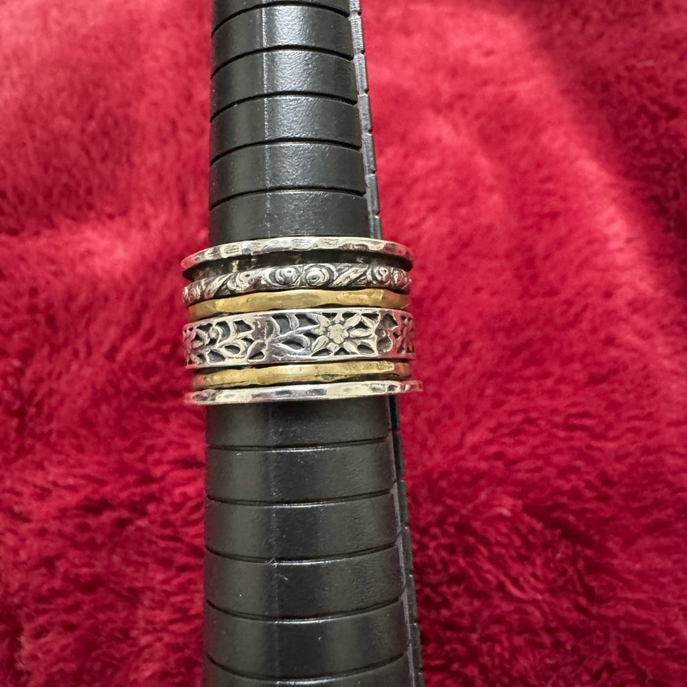 Elegant Silpada spinner Silver and Gold Women's Ring 9 - Picture 2 of 3